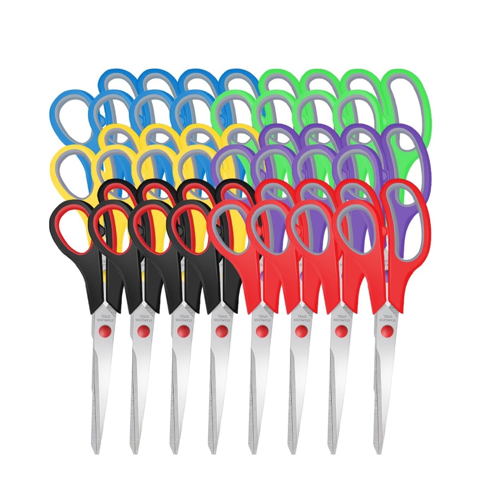 Scissors Bulk 24 Pack8" Multipurpose Heavy Duty Sharp ScissorsStainless Steel...