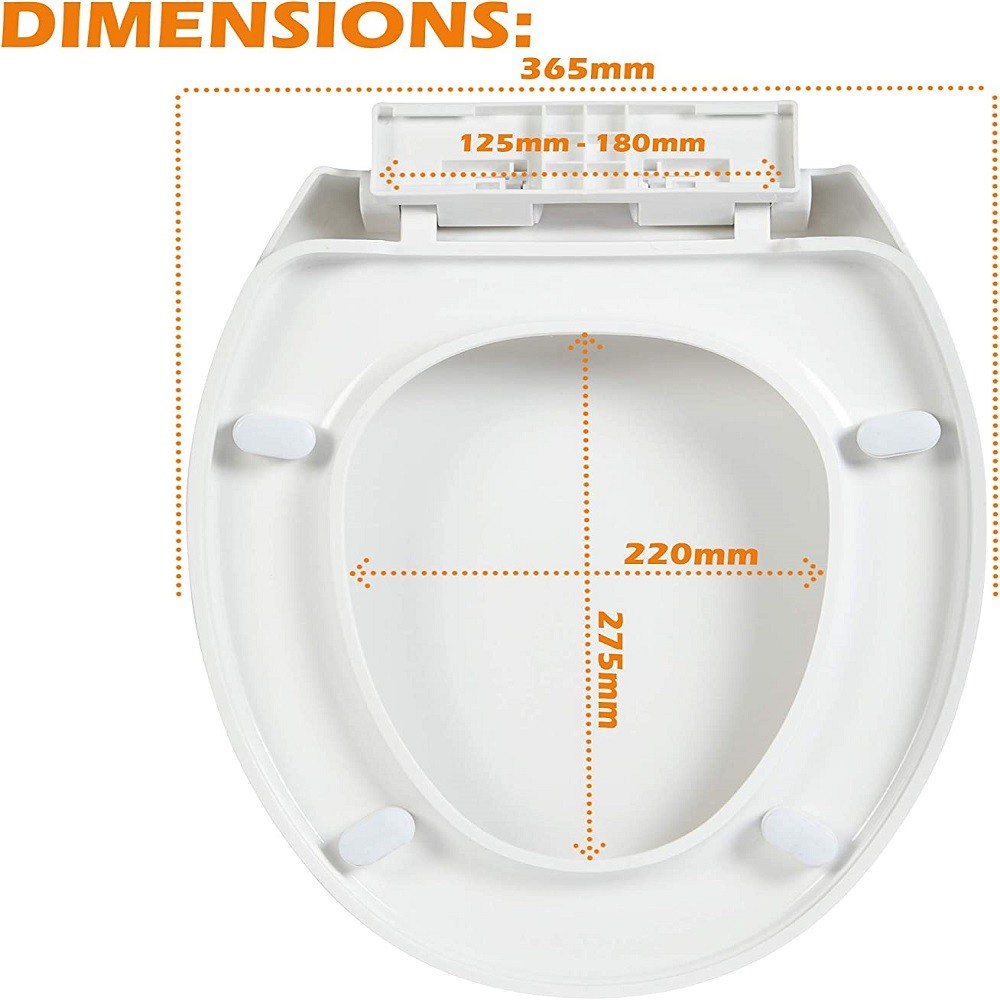 Heavy Duty UF Material Anti-Bacterial Oval Round Shape Soft Close Toilet Seat US