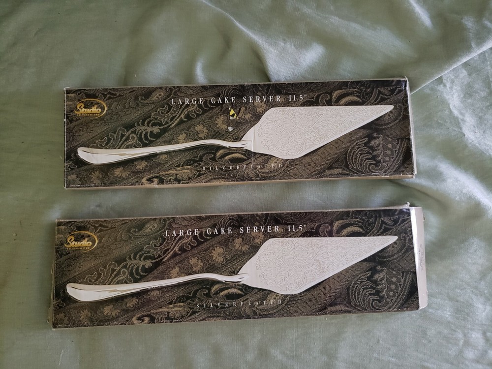 Studio Silversmiths Large Silver Plated Cake Server Ornate Scroll Design 11.5"