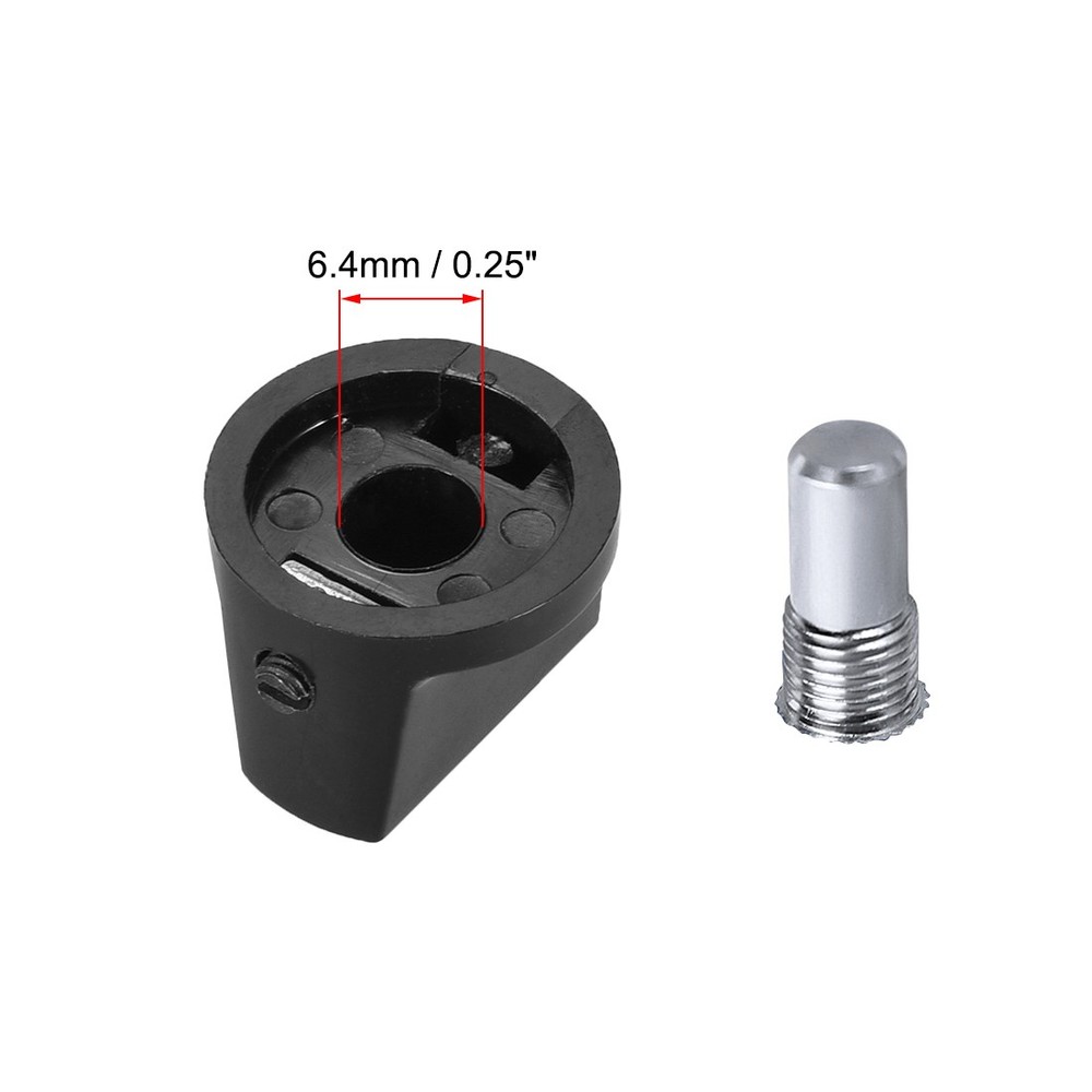 2pcs, 6.4mm Potentiometer Control Knobs For Guitar Volume Tone Knobs Black