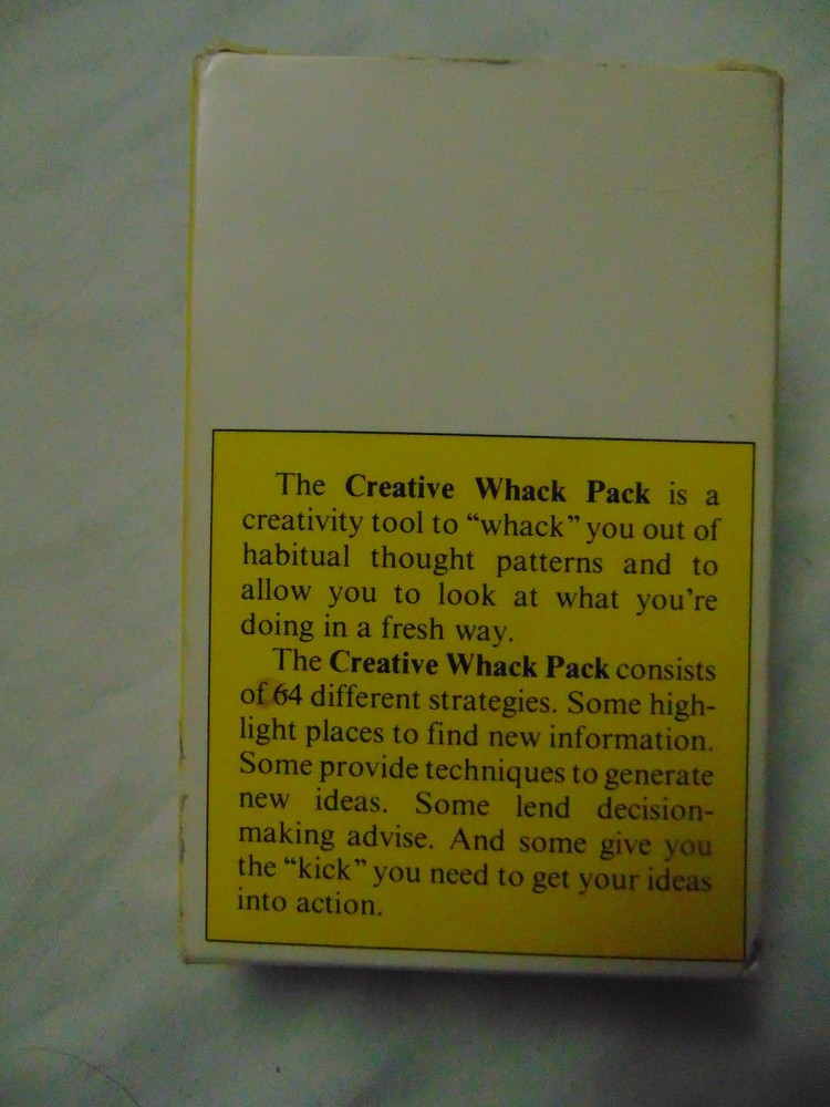 Roger Von Oech's CREATIVE WHACK PACK Card Deck "Creative Thought Workshop" 1992