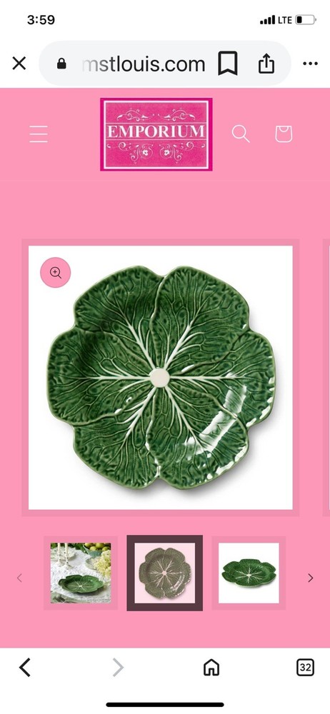 Green Cabbage Dinner Plate 11" New