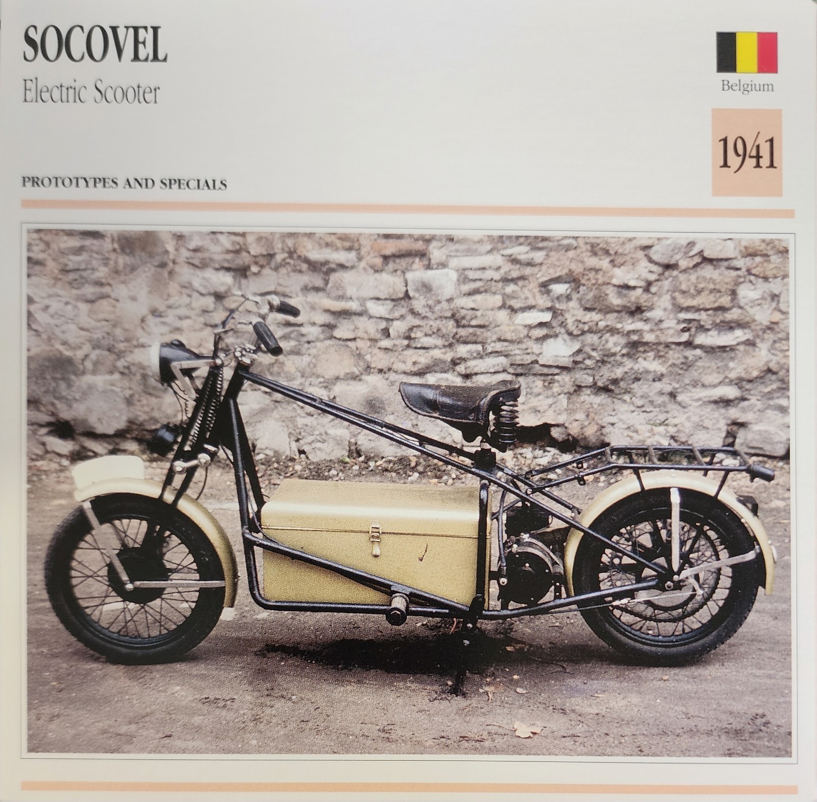 Socovel Scooter Motorcycle Bike Picture Info Detail Vtg Collector Card Original