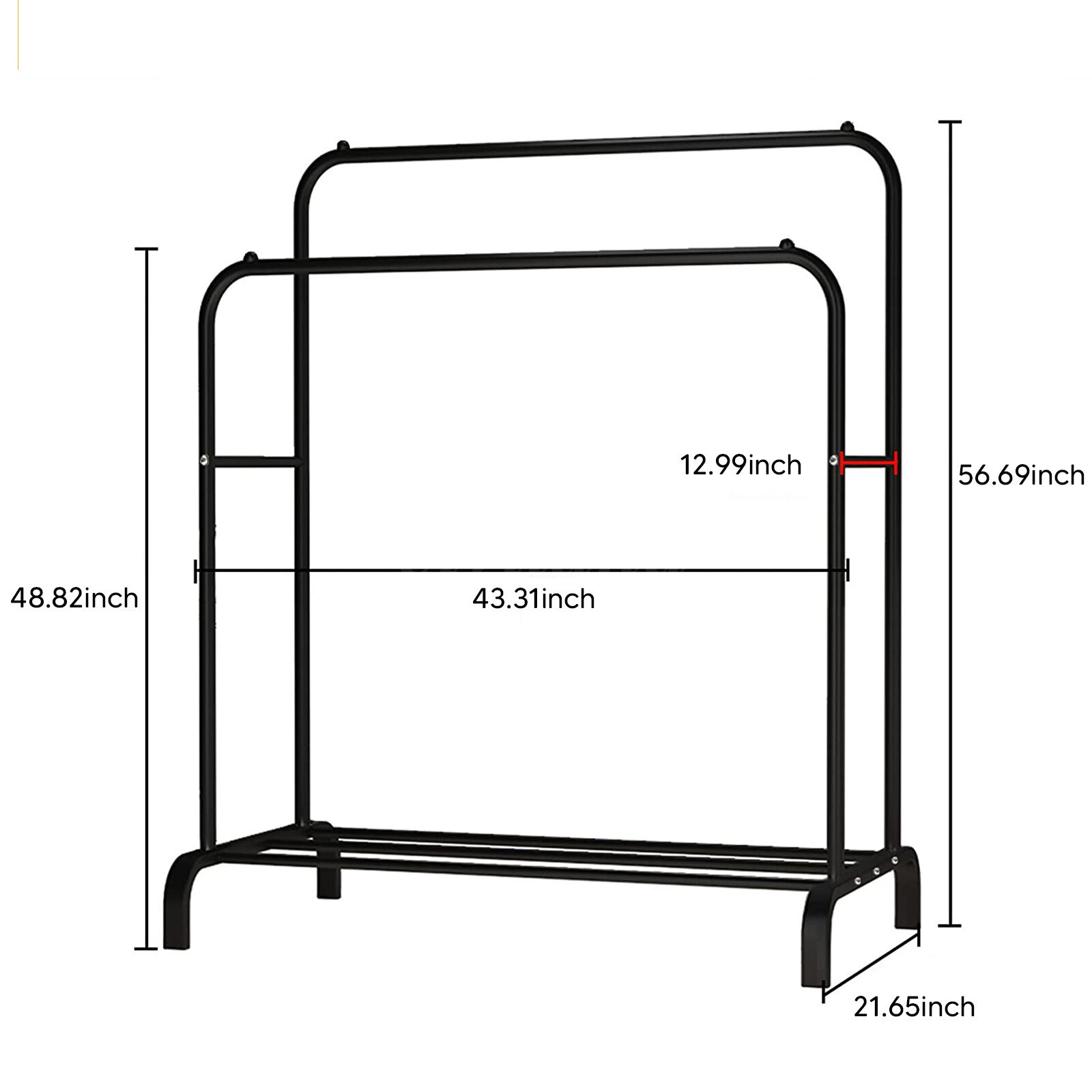 Heavy Duty Clothing Garment Rack Rolling Double Rails Clothes Organizer Hanger