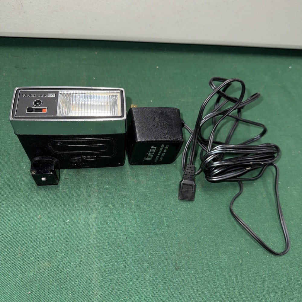 Vivitar Auto 271 Electronic Flash Used Tested Automatic W/ Power Adapter