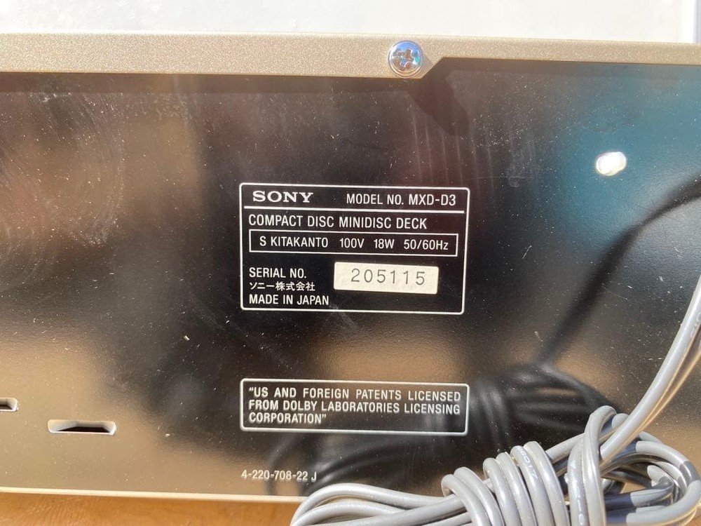 SONY MXD-D3 Compact Disc Mini Disc Deck CD MD Player Operation confirmed