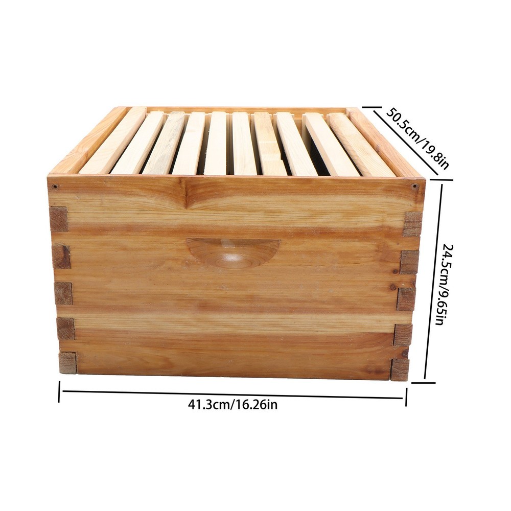 10 Frame Bee Hive Box Beeswax Coated With Frames and Waxed Foundations 4 Layer
