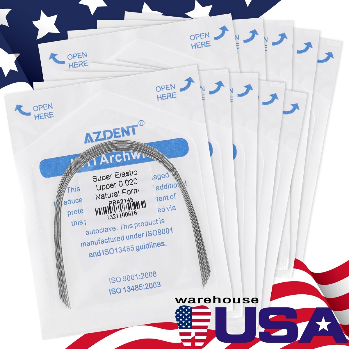 AZDENT Dental Orthodontic Arch Wire Super Elastic NiTi Ovoid Round Rectangular