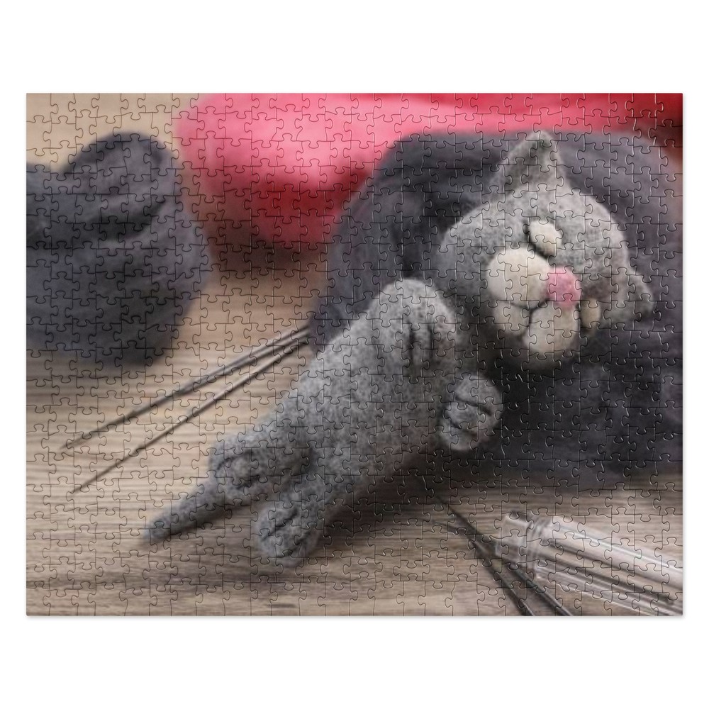 Felted Sleeping Kitty Jigsaw puzzle 520 pc