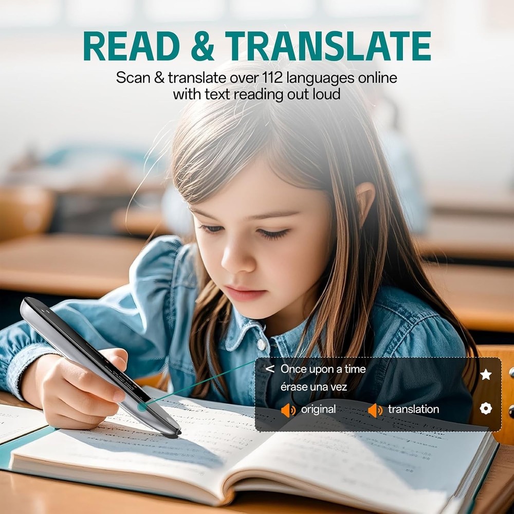 Touchscreen AI Smart Scan Translator Pen Reader & Recording Device 112 Languages