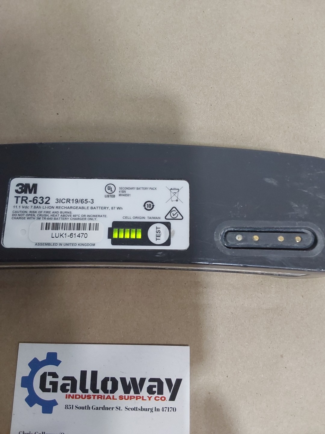 3M TR-632 Versaflo High Capacity Battery,TR600 Series Versaflo PAPR