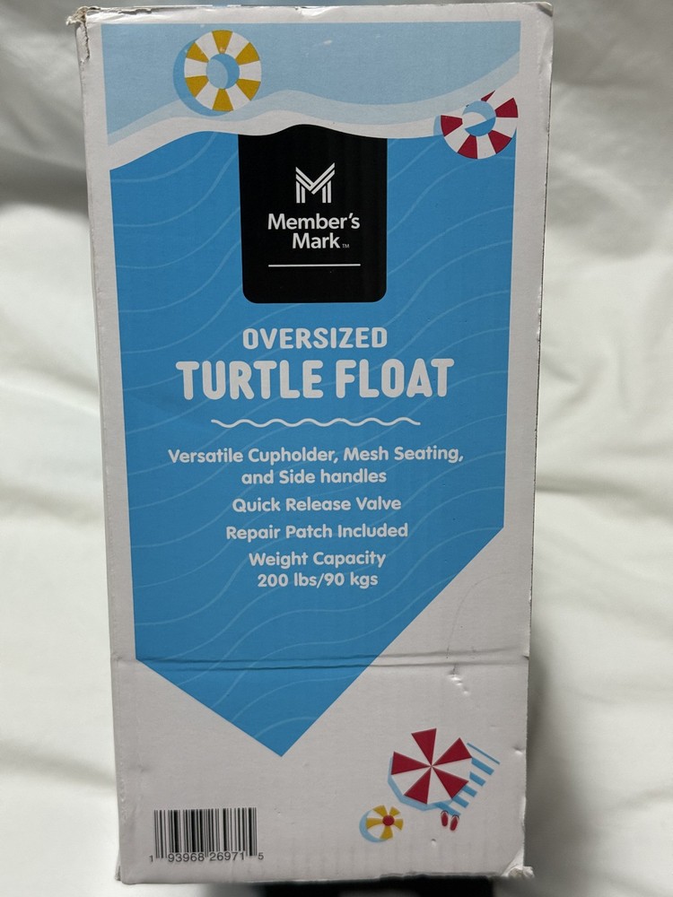 Member's Mark Oversized Turtle Pool Float, Mesh Seating, 56" Ring Diameter