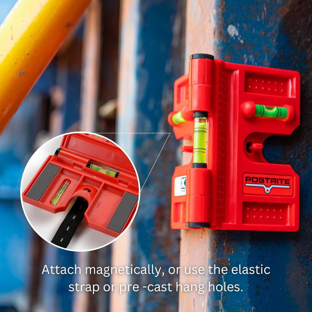 - 340 Postrite Post Level - Adjustable Folding Post Level - For Use on Posts and