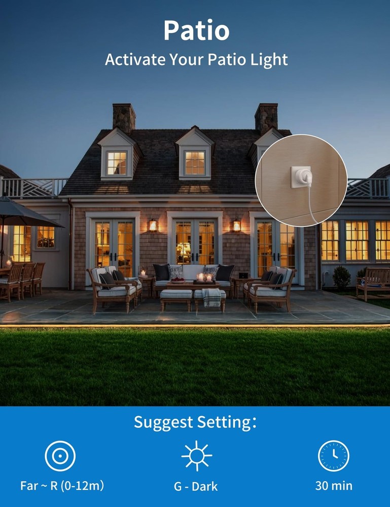 Wireless Motion Sensor Outlet with Timer, Plug-N-Play PIR Motion Activated Sw...
