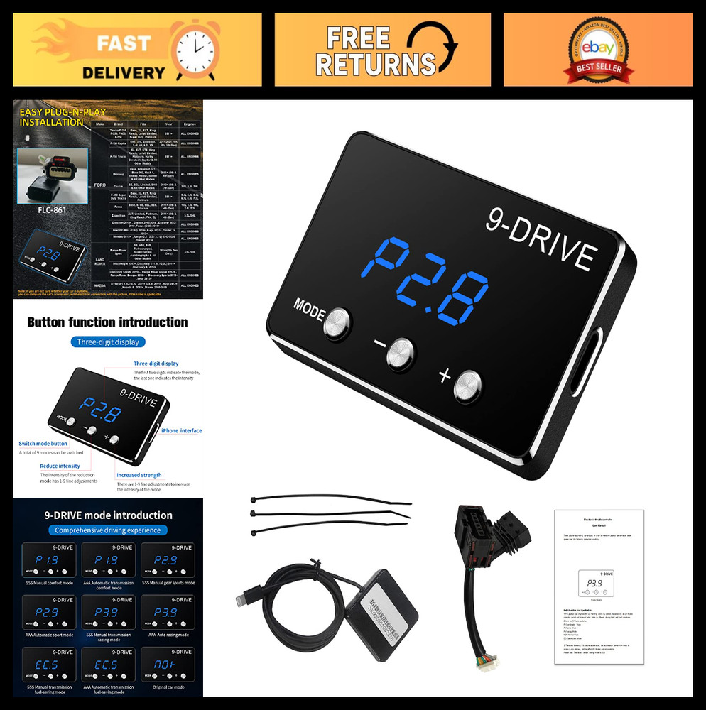 Throttle Response Controller - 9 Drive Modes Smart Racing Accelerator for Ford &