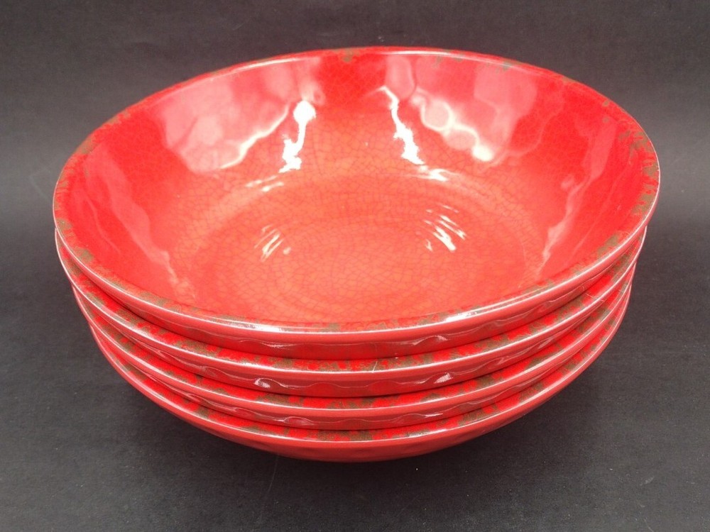 Melamine Serveware 4 Piece Red Bowl Set
