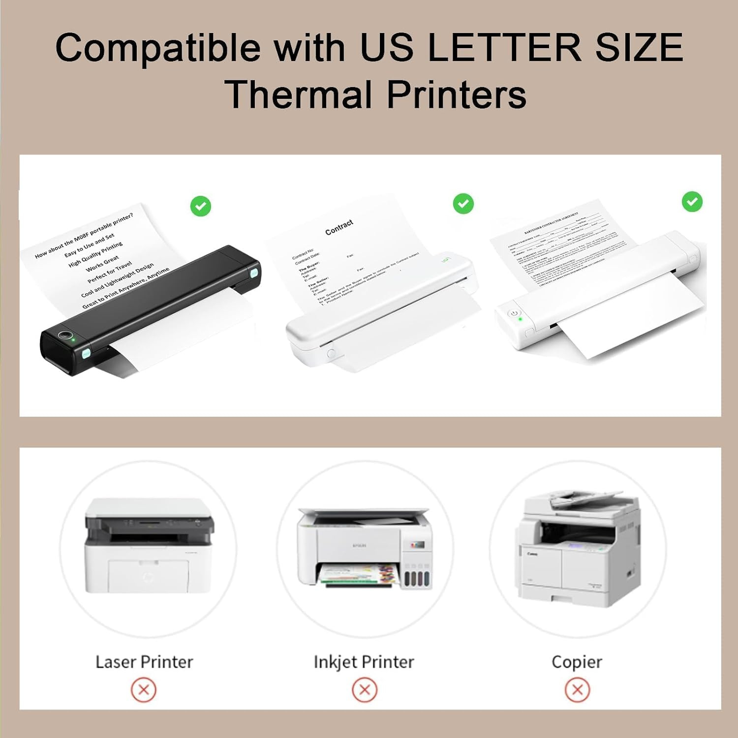 Sheets Thermal Printer Paper US Letter Size Advanced Printing P 100 8.5'' 11''