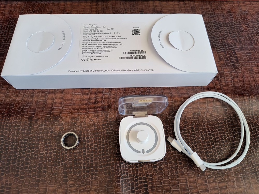Muse Ring One Smart Ring Size 6 Titanium/Ceramic.  New (other), complete set