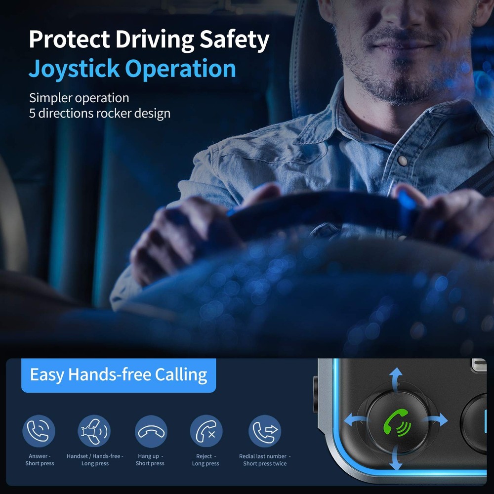 Bluetooth 5.3 FM Transmitter for Car, [PD 20W + QC 3.0] [Stronger Microphone ...