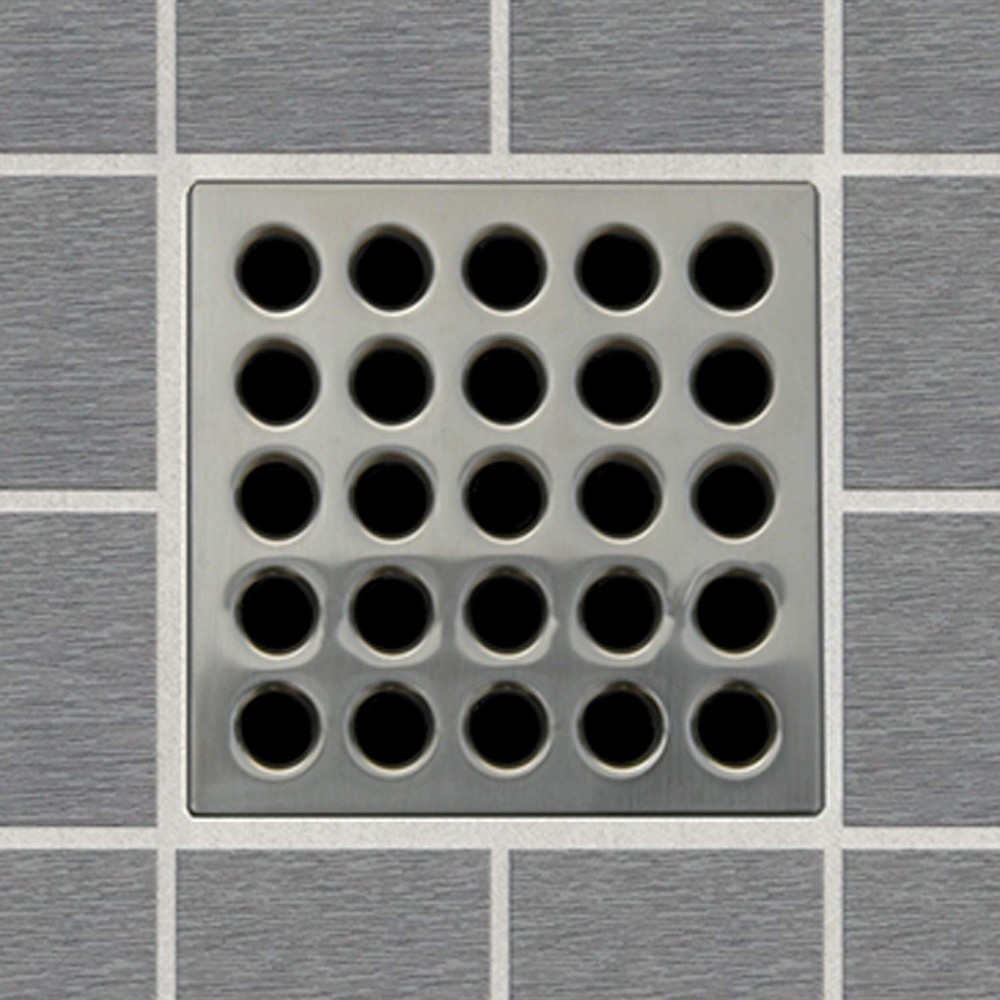 Ebbe E4404 Square Shower Drain Grate - Brushed Nickel
