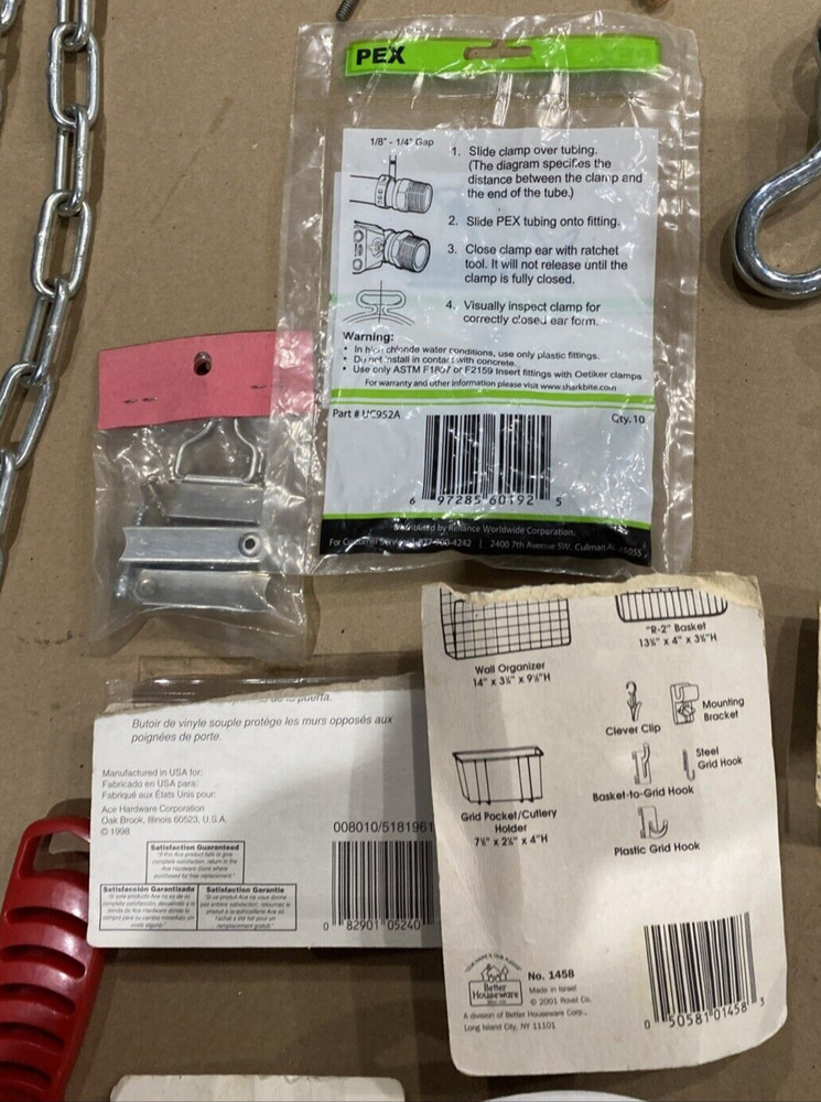 This Old House DIY NOS & Used Hooks Chains Knobs Pulls Clips Hinge Screws Clamp