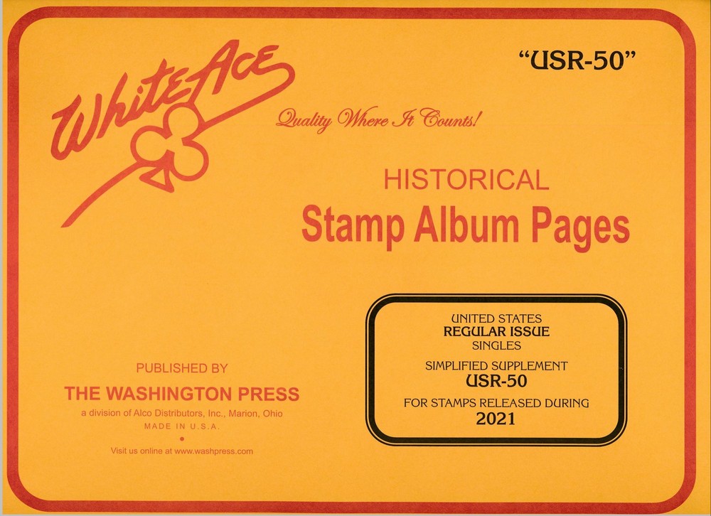 WHITE ACE 2021 US Regular Issue Singles Simplified Stamp Album Supplement USR-50