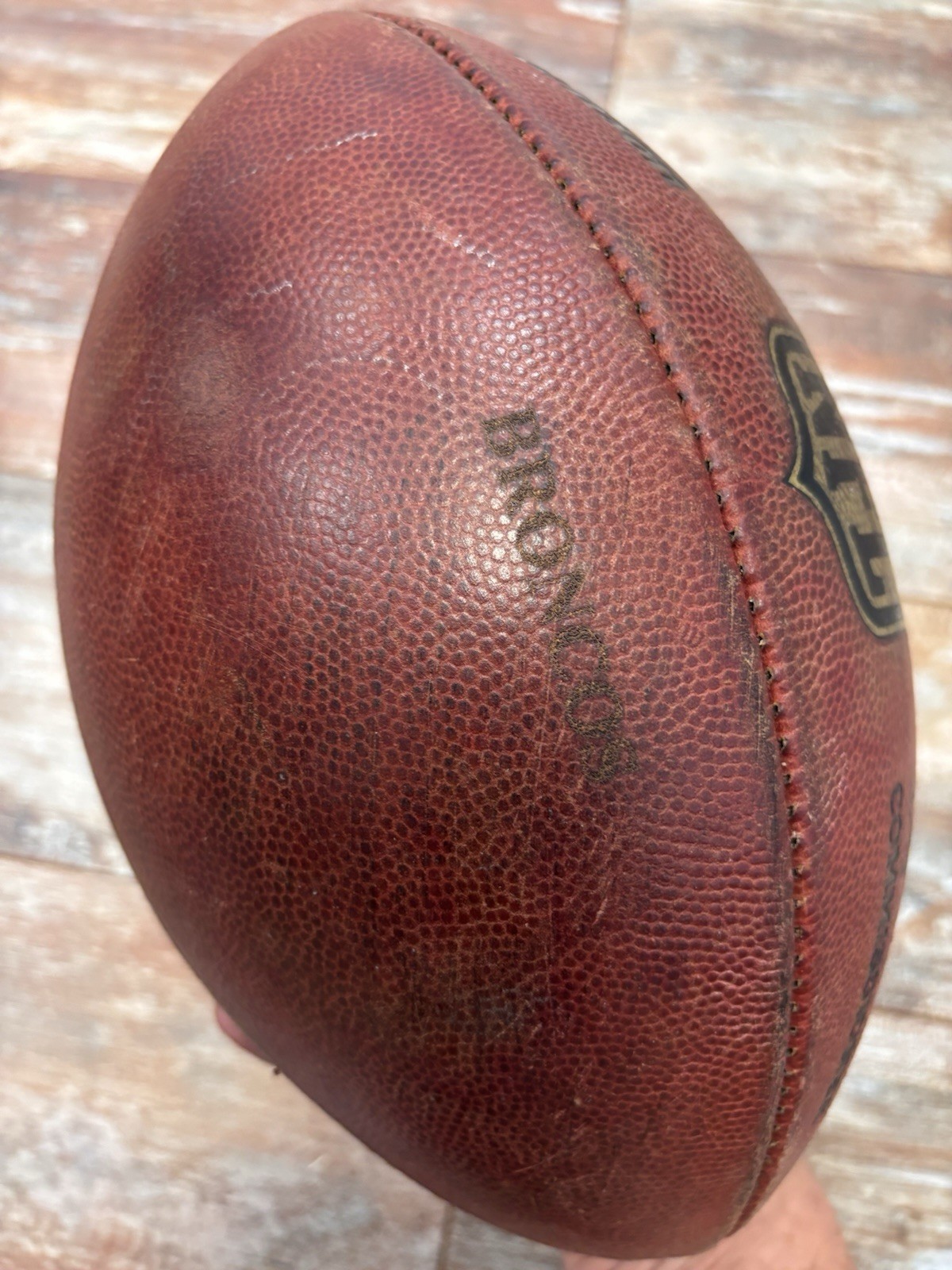 2000s Denver Broncos Team Stamped Practice Used NFL Wilson The Duke Football