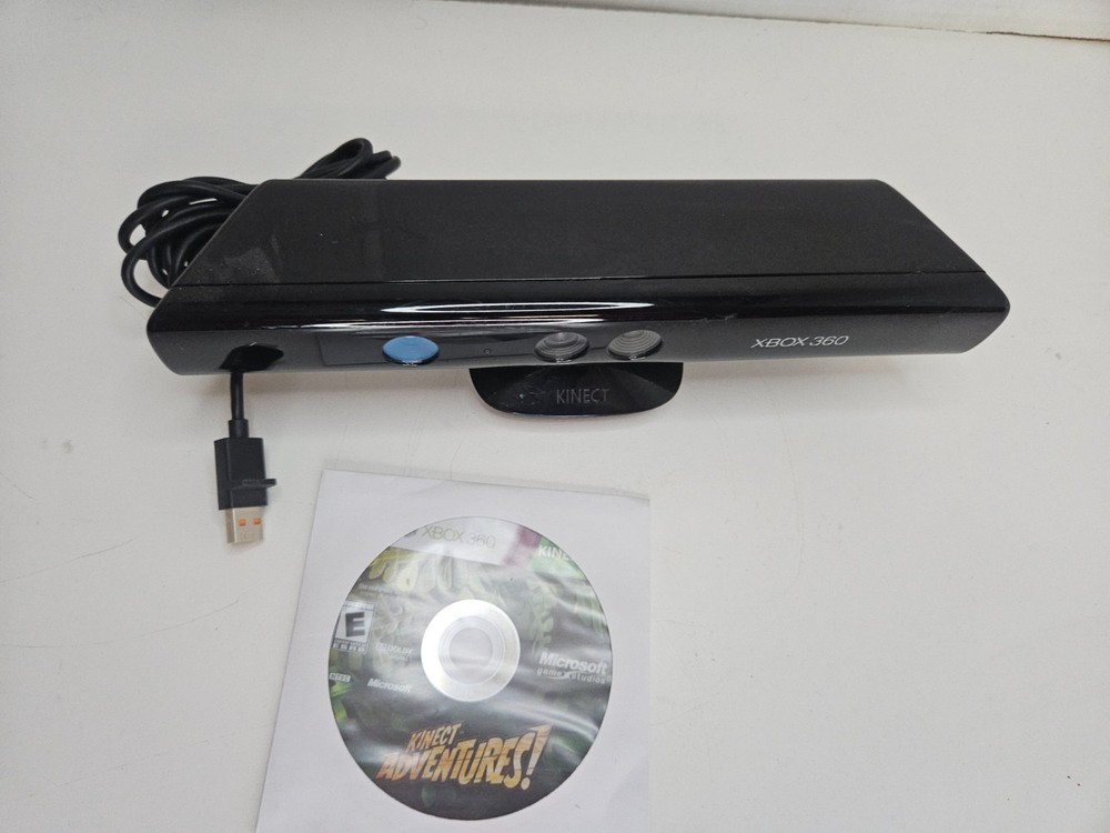 Microsoft Xbox 360 Kinect Sensor with Kinect Adventures! Game Model 1414 Tested
