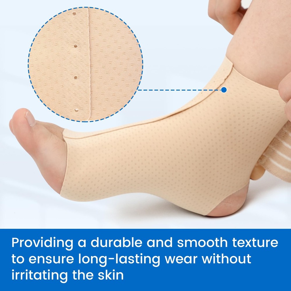 Foot & Ankle Support Brace Compression Sleeve with Adjustable Strap, Elastic ...