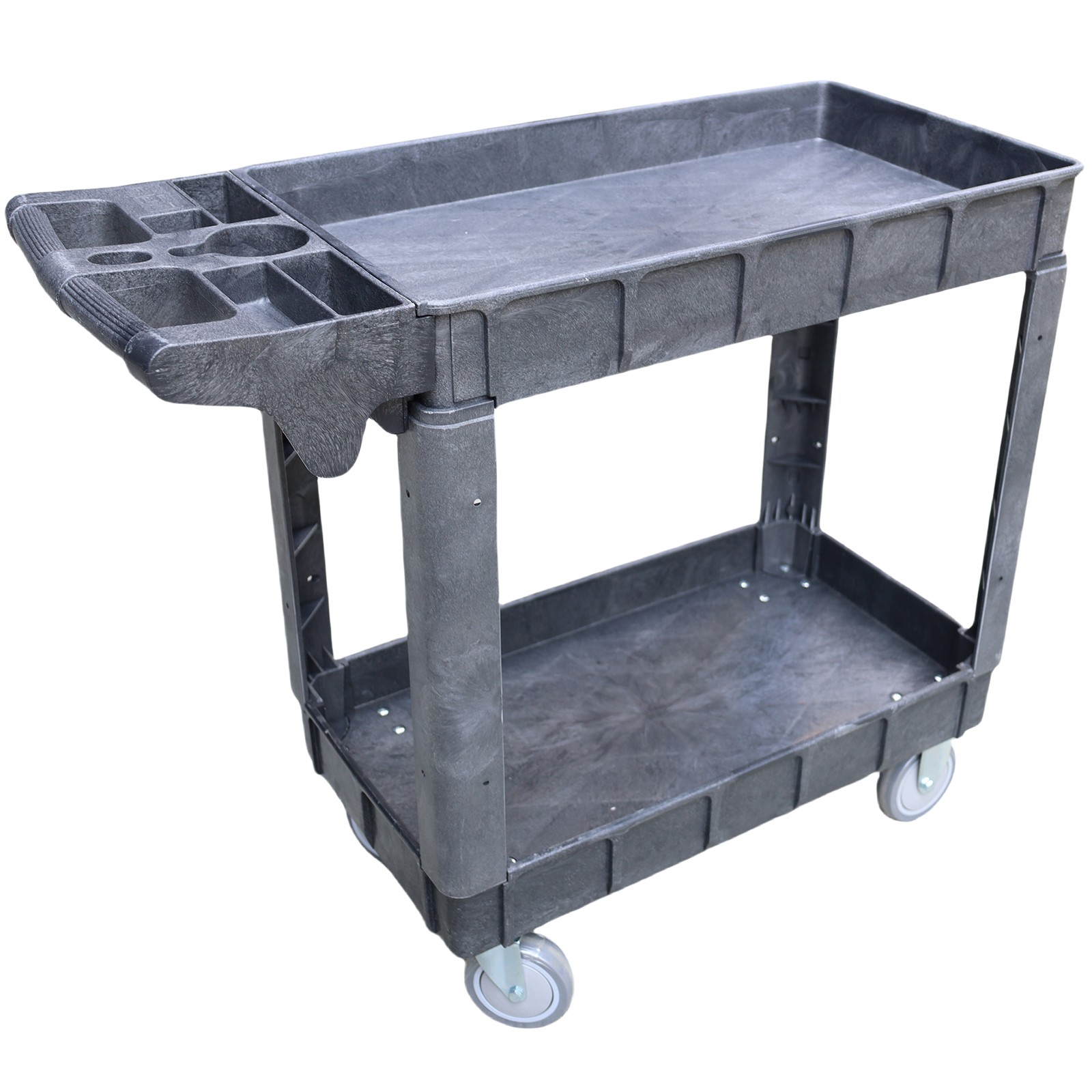 Heavy Duty Service Shop Tool Cart 2-Shelf 500lbs Capacity Organizer Rolling 360°