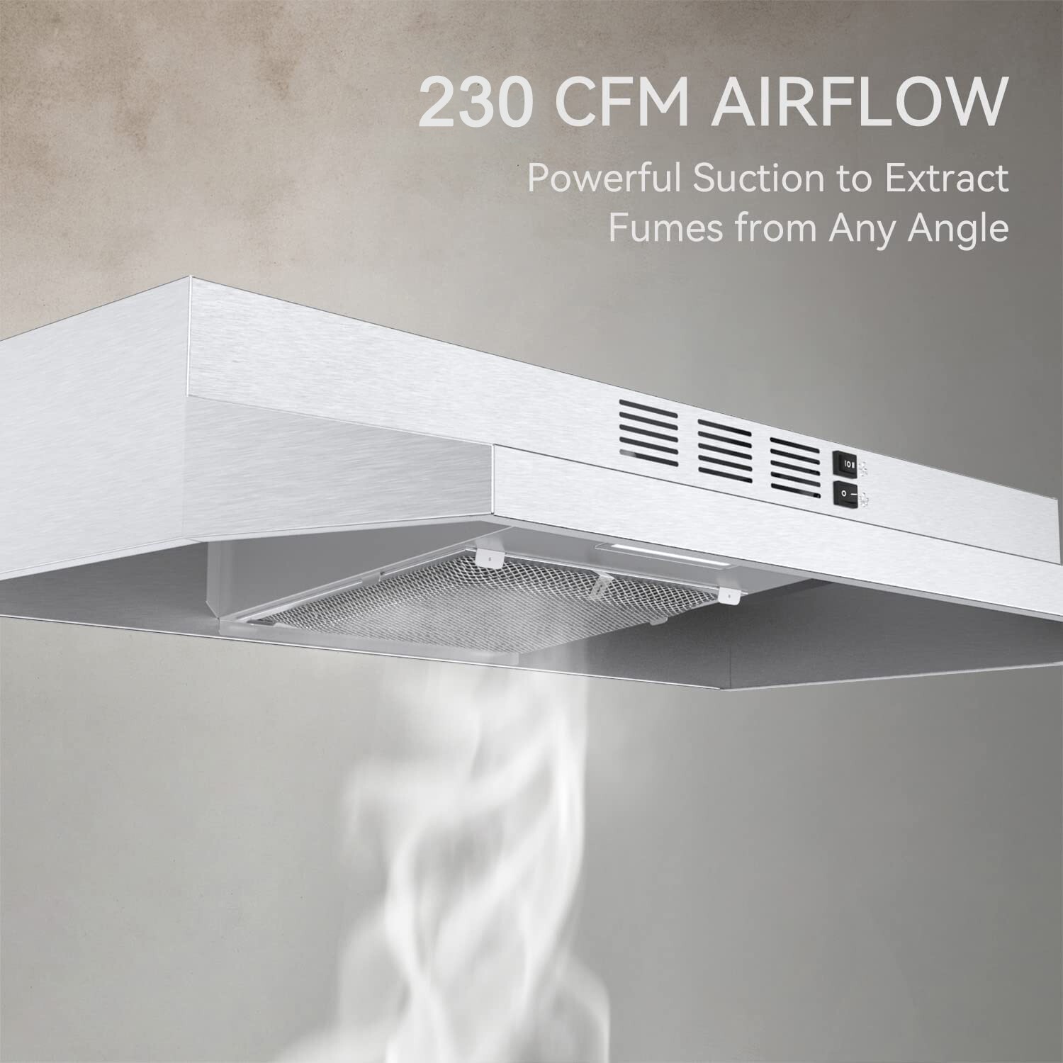 30 inch Under Cabinet Range Hood 230CFM Ducted/Ductless Stainless Steel LED New