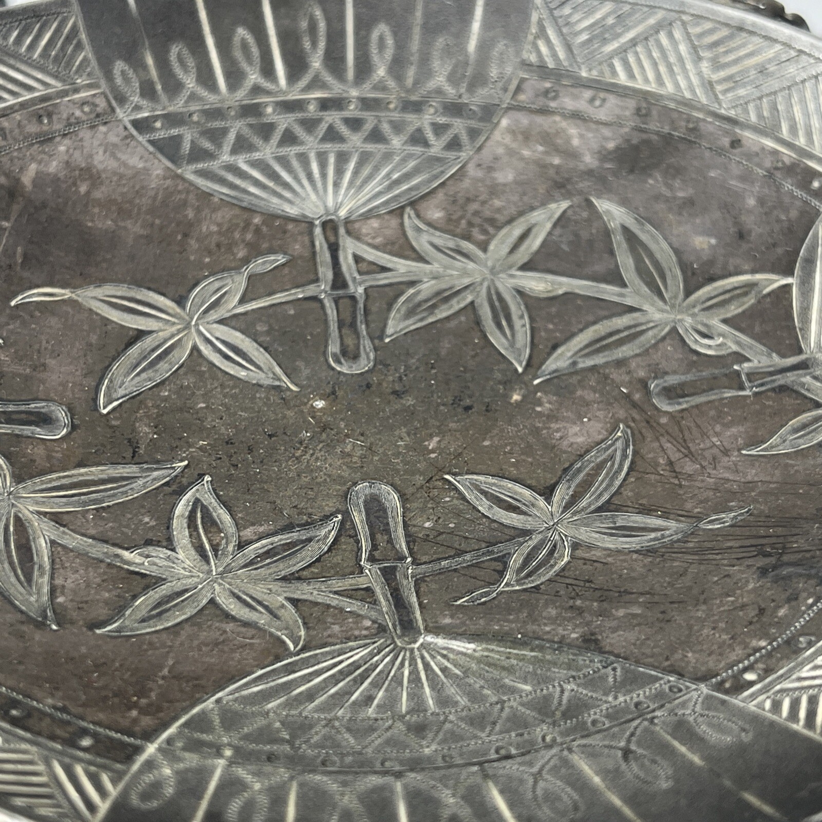 Antique Dog Figural Calling Card ? Silver Plate Tray Stand Simpson Hall Miller