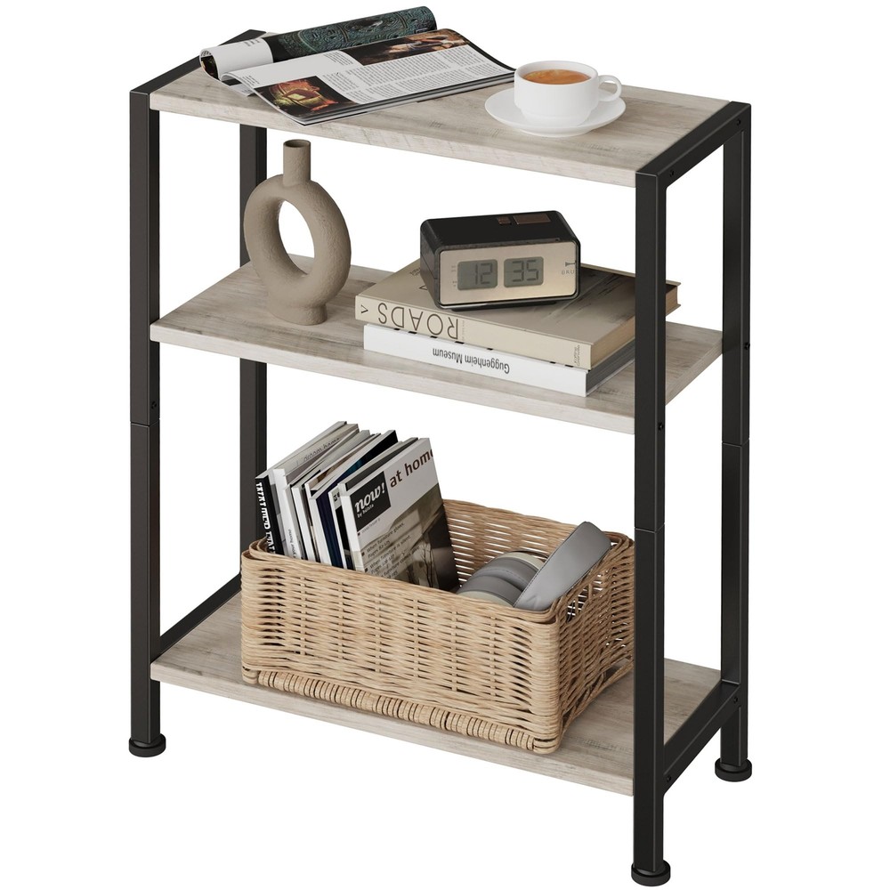 3-Tier Side Table Small EndTable Sofa SideTable for Narrow Spaces Slim EndTab...