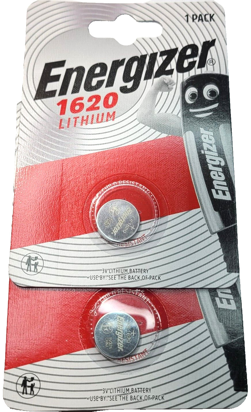 2 PACK ENERGIZER ECR1620 CR1620 Lithium Bat. (GREAT EXPIRE 06/34) FREE SHIPPING