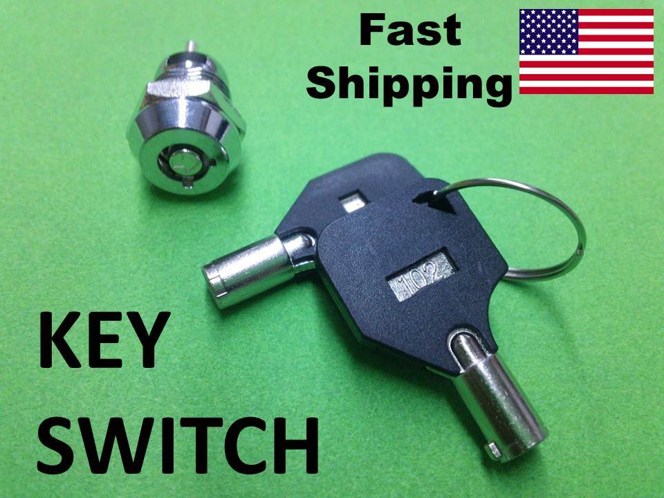 1x School electronics SUPPLY SPST simple 2 wire KEY Switch - ON OFF Ignition ???