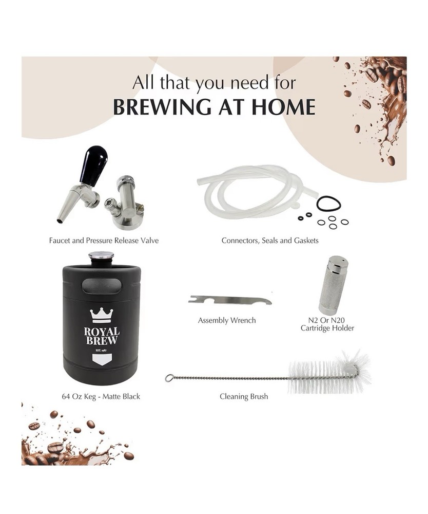 Royal Brew Nitro Cold Brew Coffee Maker Black