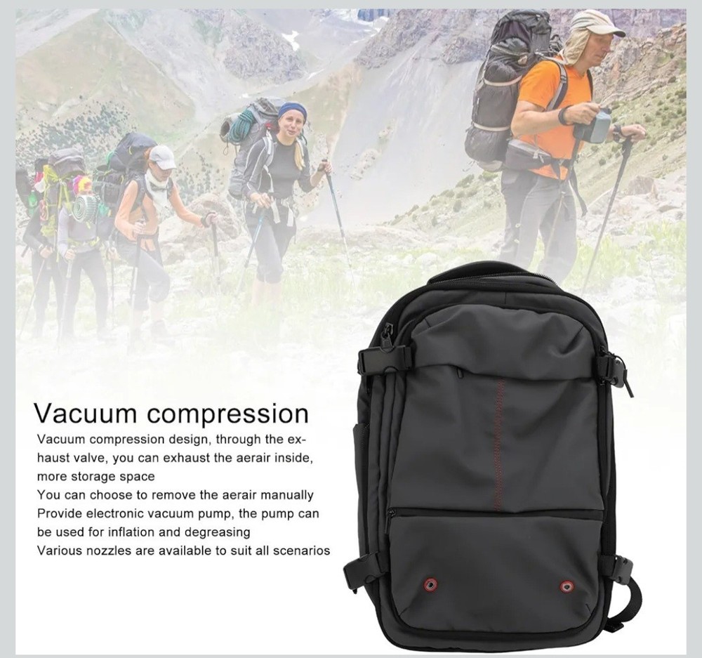 FOSA Vacuum Compression Backpack With Pump, Large - Gray