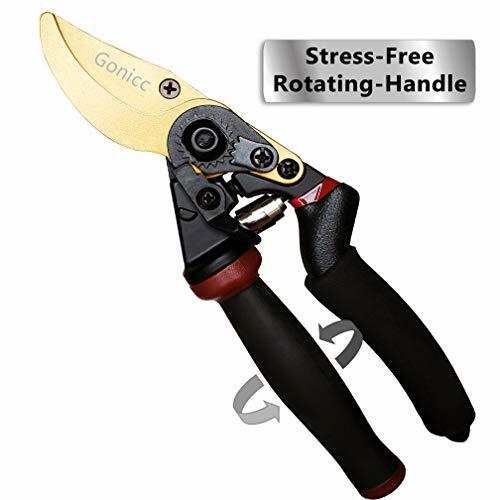 Professional Titanium Coated Pruning Shears Garden Secateurs Scissors 8.5 inch