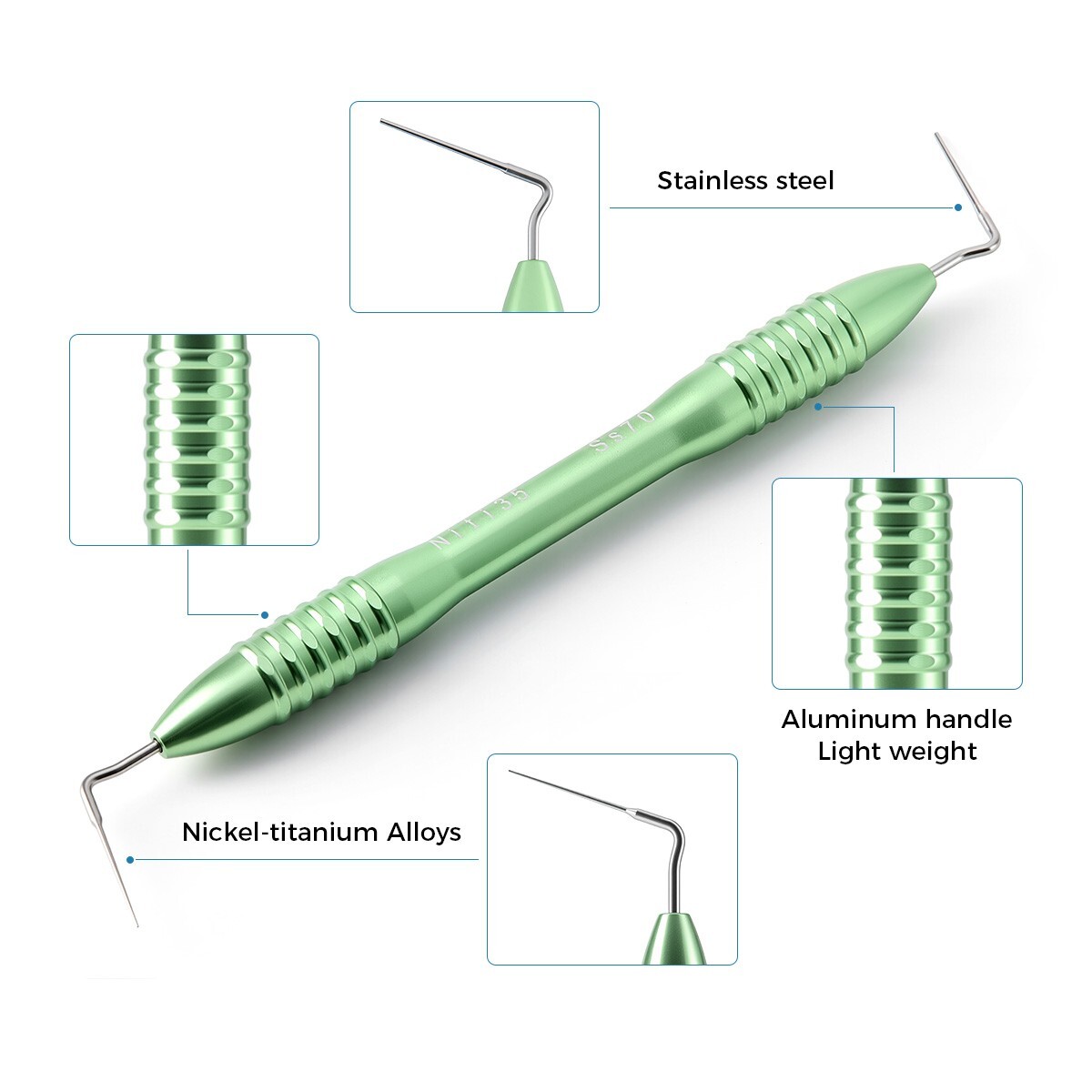 Juego de tapones de gutapercha para condensador dental endodóntico uso manual