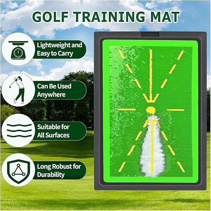 Golf Training Mat for Swing Detection Batting Divot Golf Hitting Practice Mat