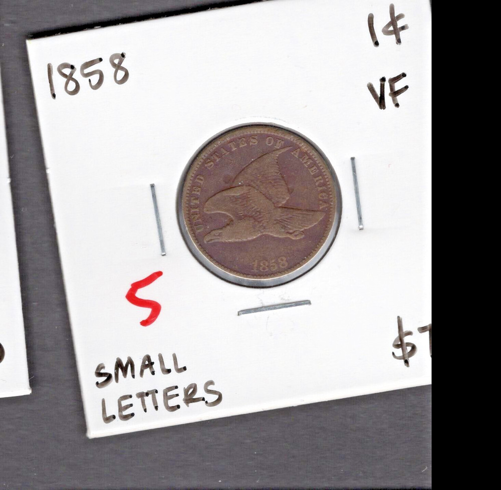 1858- Flying Eagle One Cent - VF- Small Letters