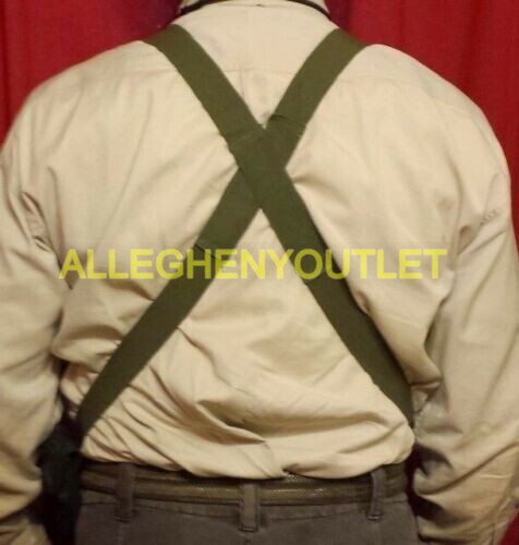 M1950 Trouser Pant Suspenders Elastic OD Green US Military Surplus EXC
