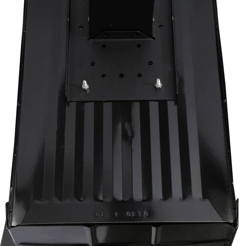 Post Mount Mailbox Black Extra Large Rust-Resistant Steel Adjustable Door Latch
