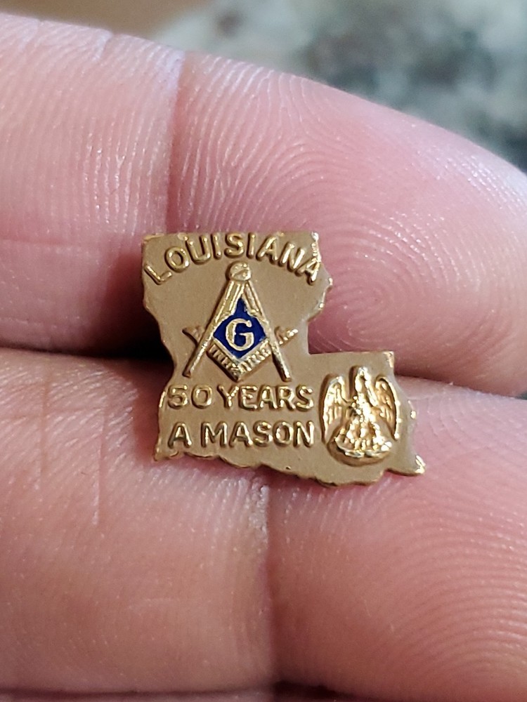 Louisiana Freemason Gold Filled Pin