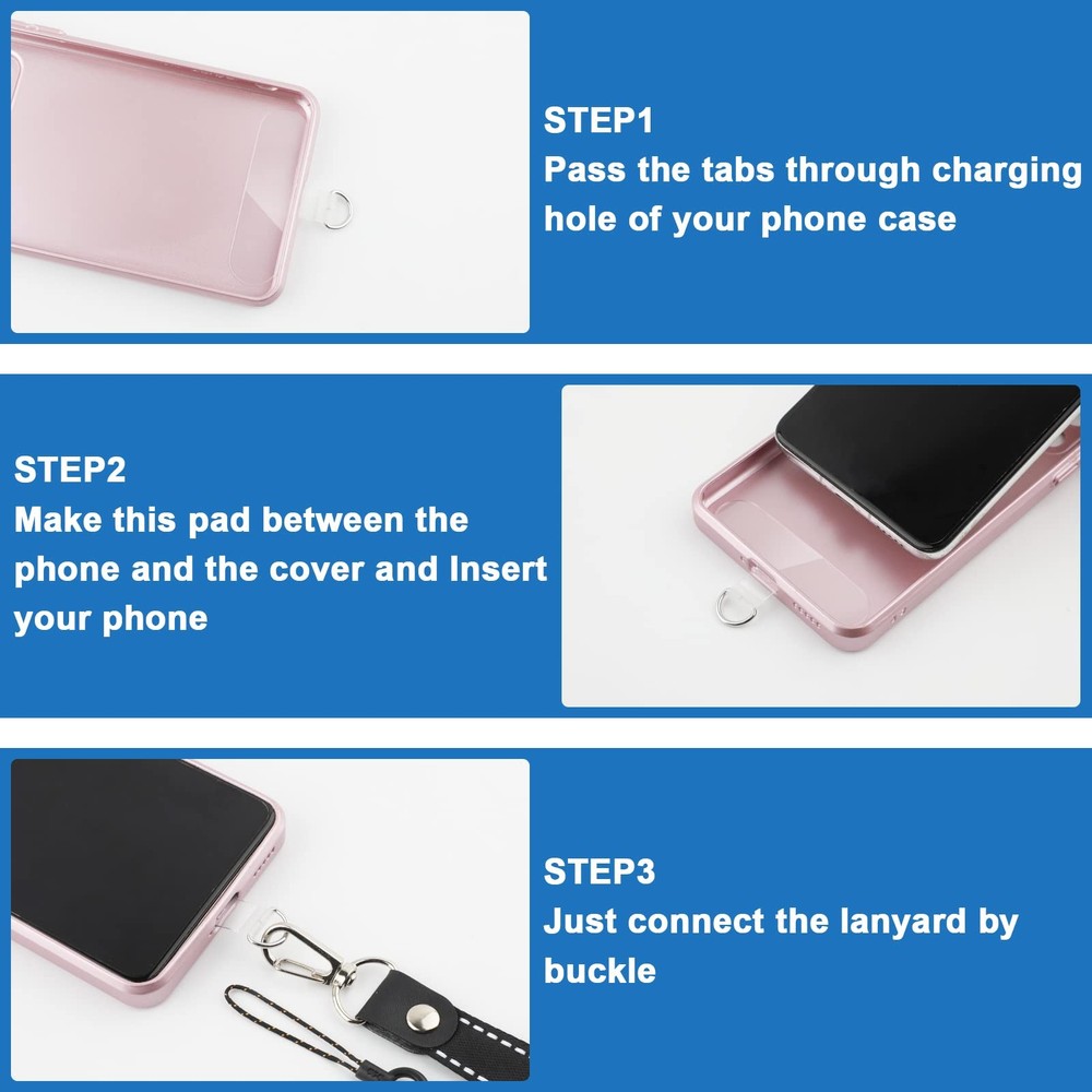 Phone Tether Tab, 10 Pieces Universal Lanyard Patch Without Transparent