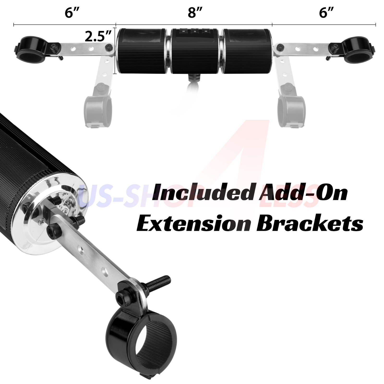 Bluetooth Motorcycle Stereo Speaker Soundbar Audio Radio MP3 System ATV 4Wheeler