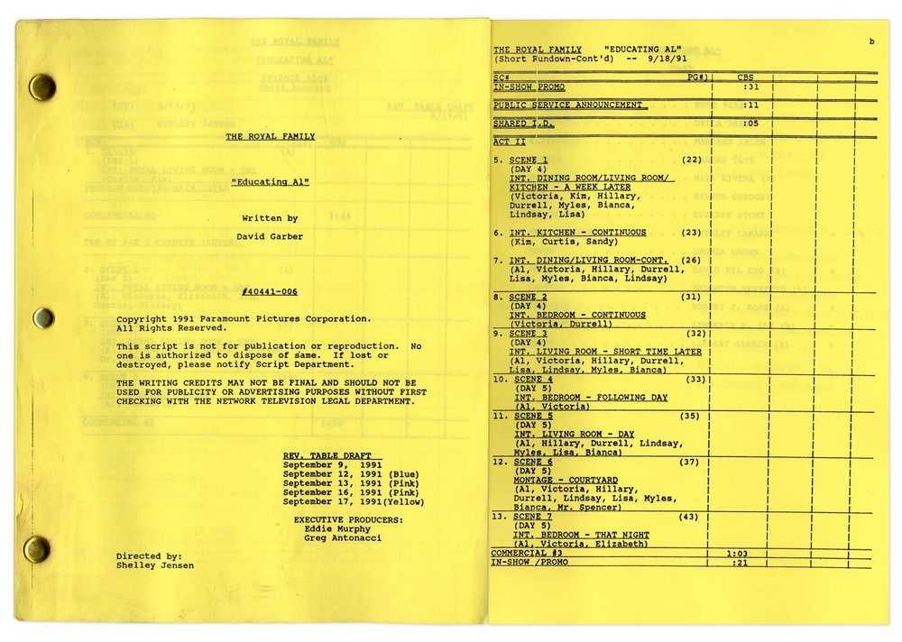 Royal Family Ep 7 Table Draft Script Redd Foxx Estate