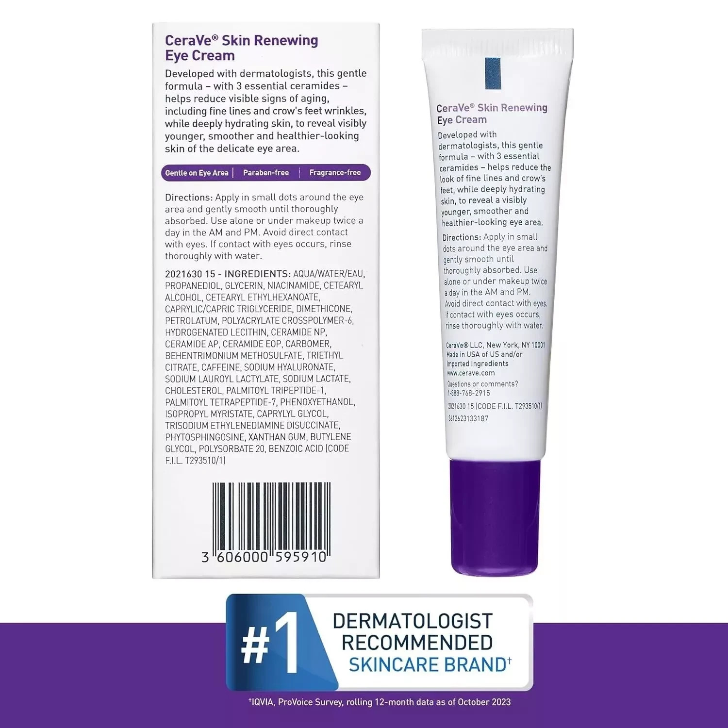 NEW Anti-Aging Eye Cream for Wrinkles with Caffeine and Hyaluronic Acid 15ml