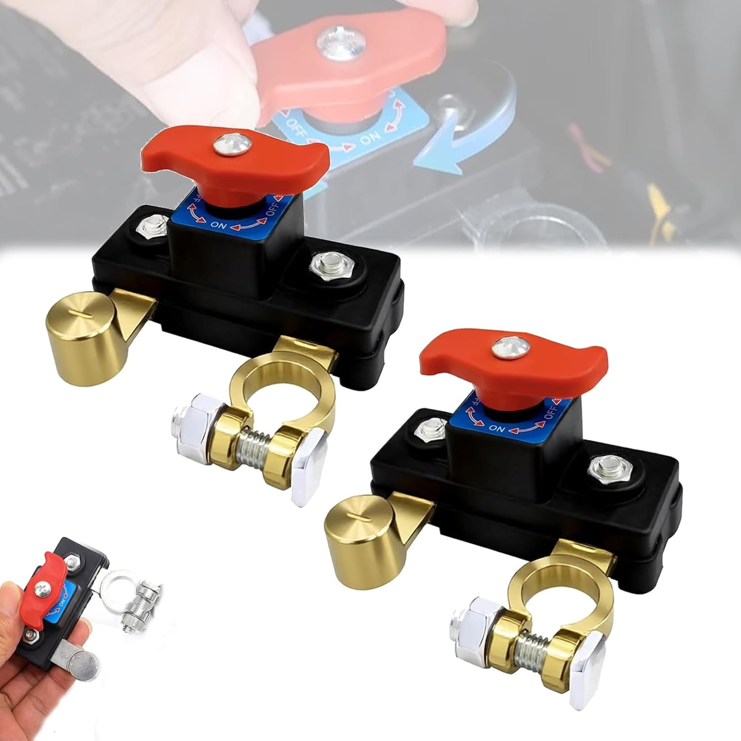 2-Pack Universal Battery Disconnect Leak Protector 12v/24v Car Disconnect Switch