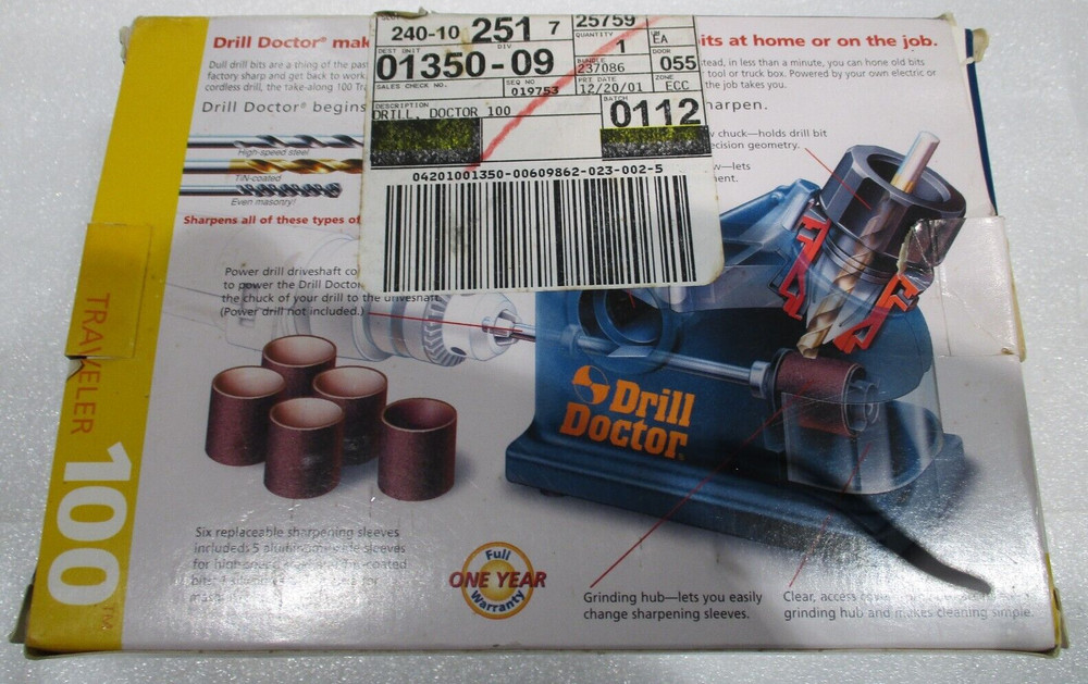 Drill Doctor 100 Drill Bit Sharpener Tool Equipment